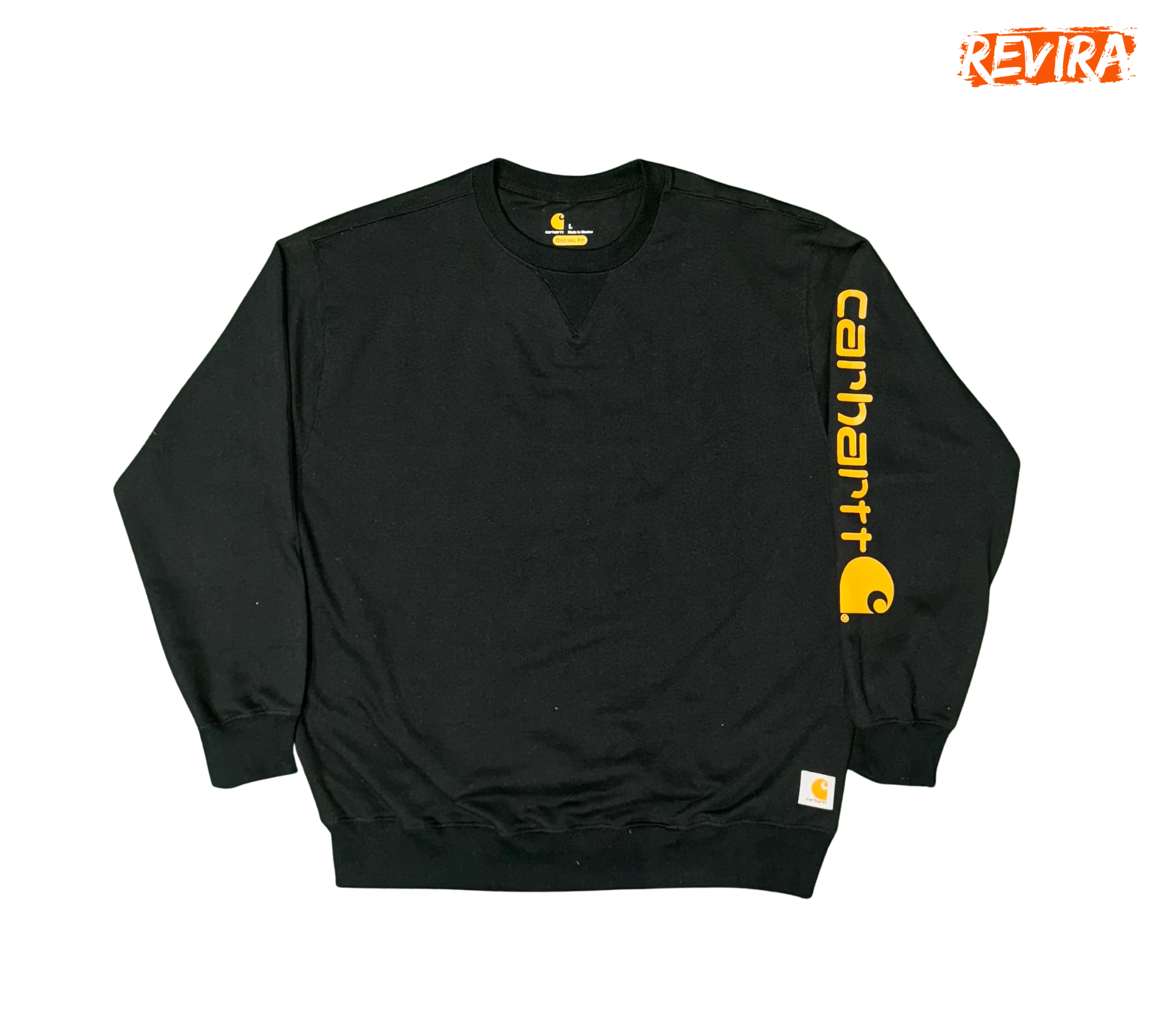 Rework Style black carhartt crew neck sweatshirts