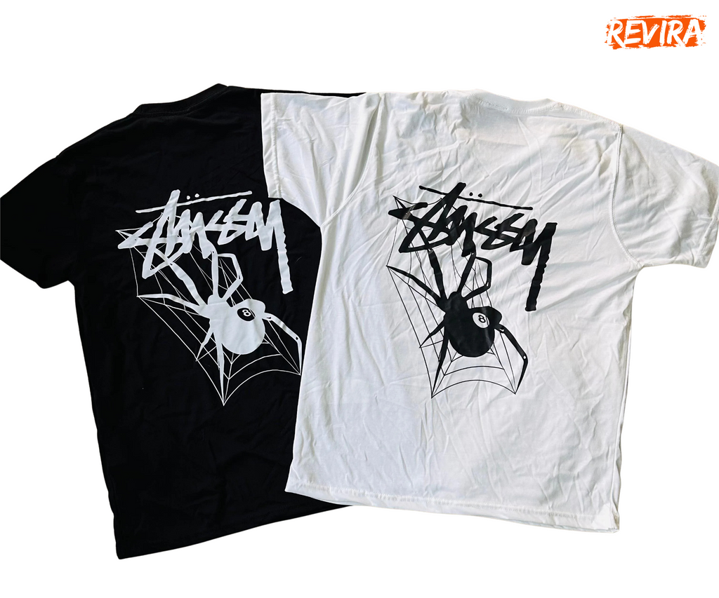Stussy rework style 8 ball spider tees