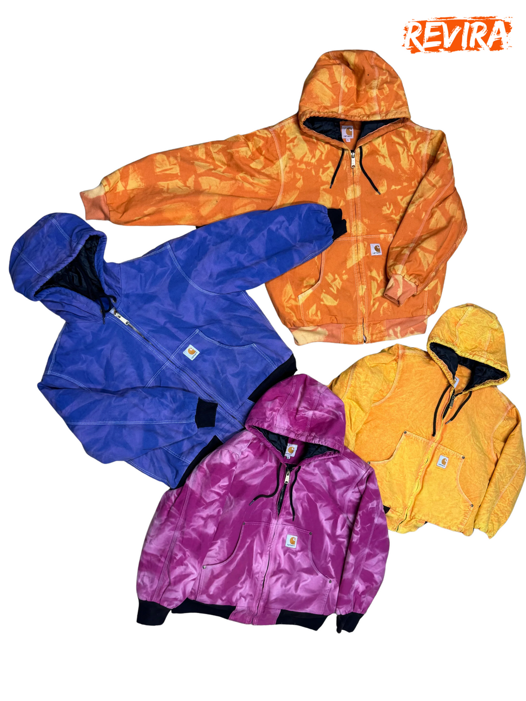 Rework style tie dye carhartt workwear jackets