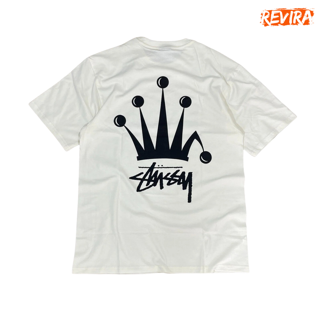 Stussy rework style crown white tees