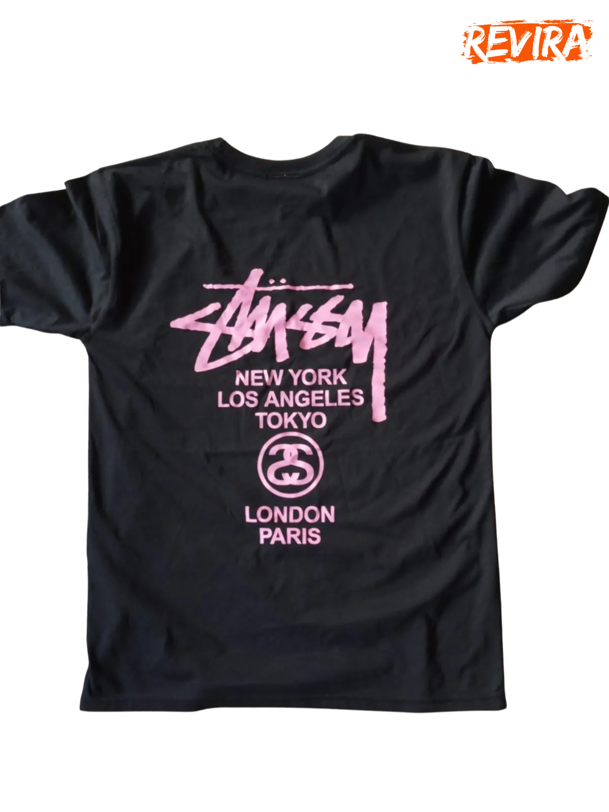 Stussy rework style tokyo design black tees