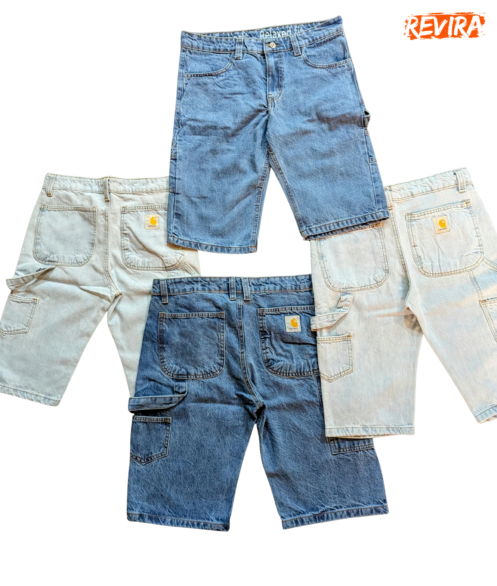 Denim Carhartt Rework Style Jorts Blue & Ice Blue