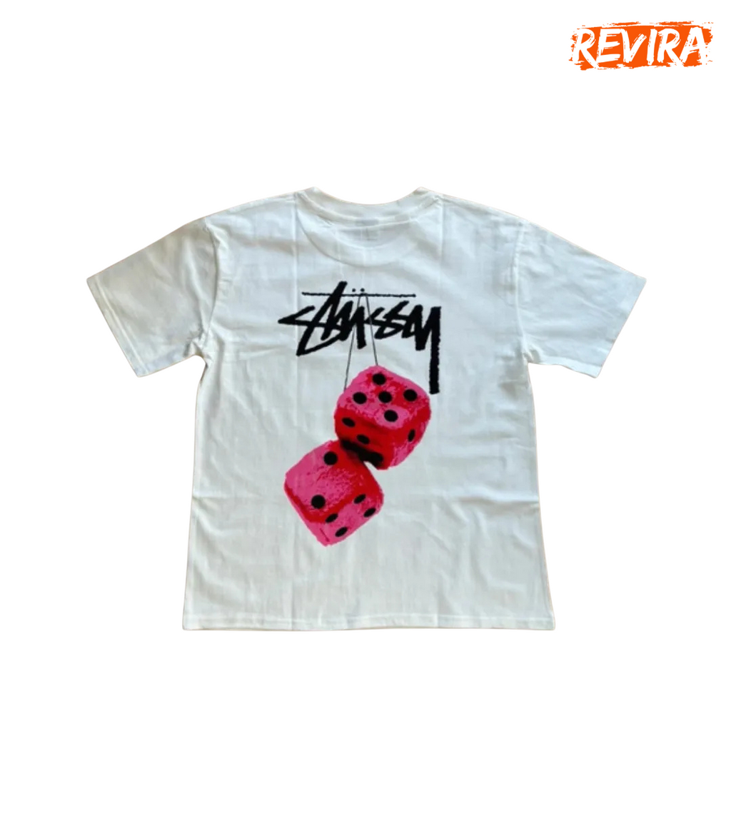 Stussy Rework Style White Dice Tees