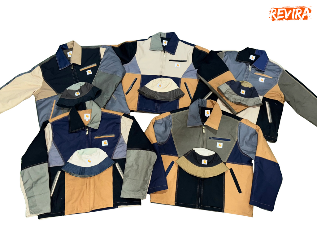 Rework style carhartt patchwork detroit jacket