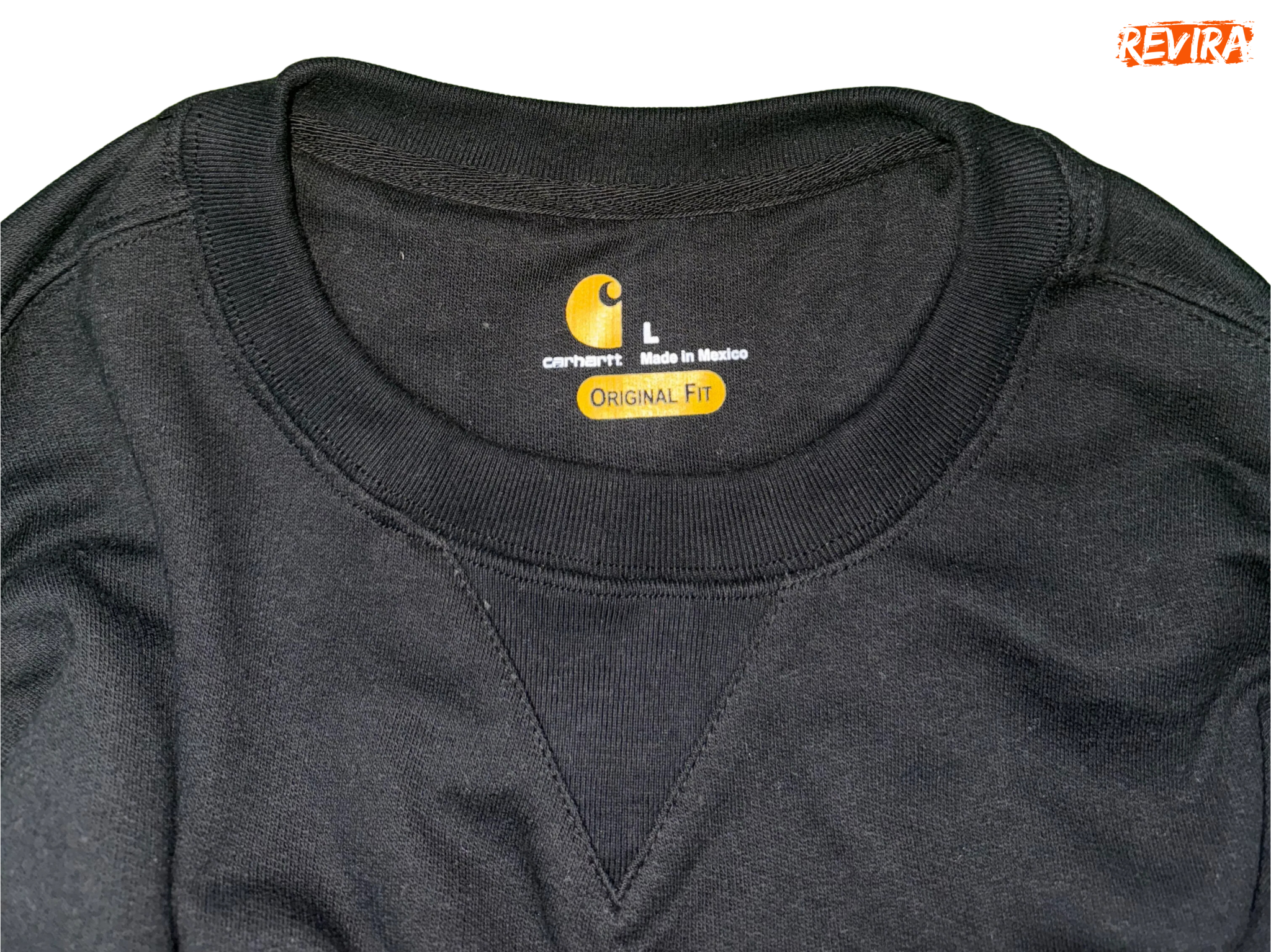 Rework Style black carhartt crew neck sweatshirts