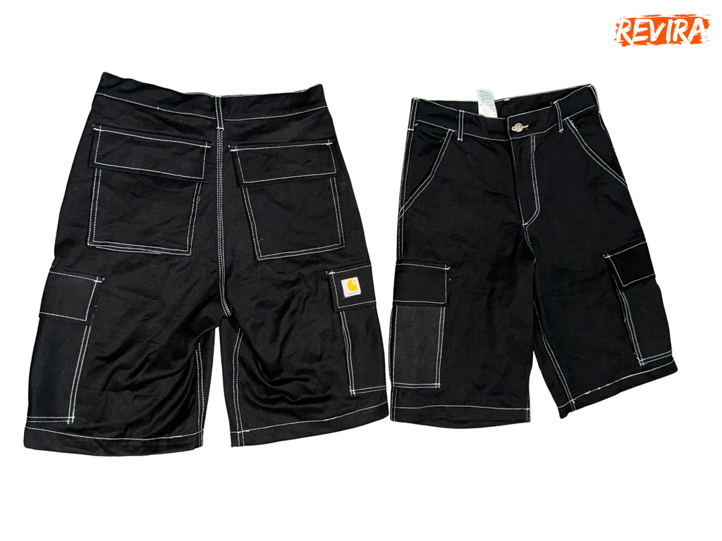 Rework style black carhartt cargo shorts