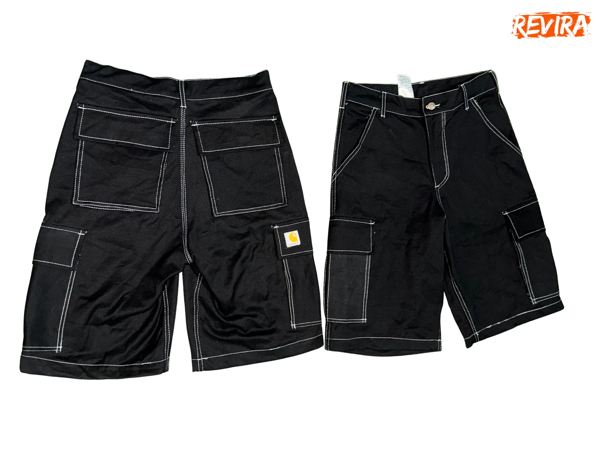 Rework style black carhartt cargo shorts