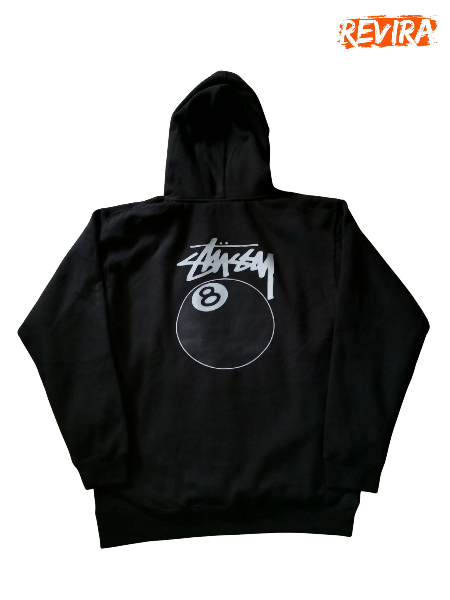 Stussy Rework Style Black 8 Ball pool over Hoodies