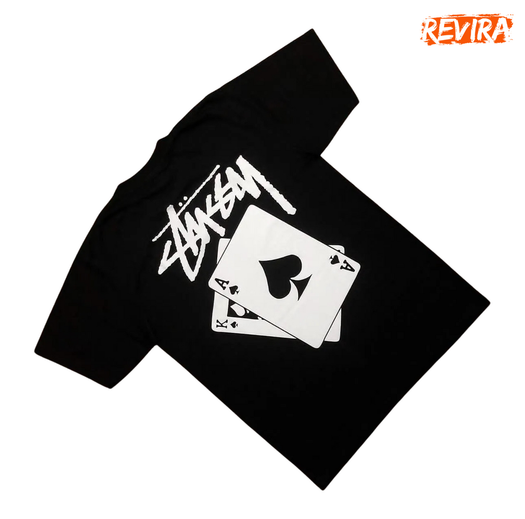 Stussy Rework Style Cards Black Tees