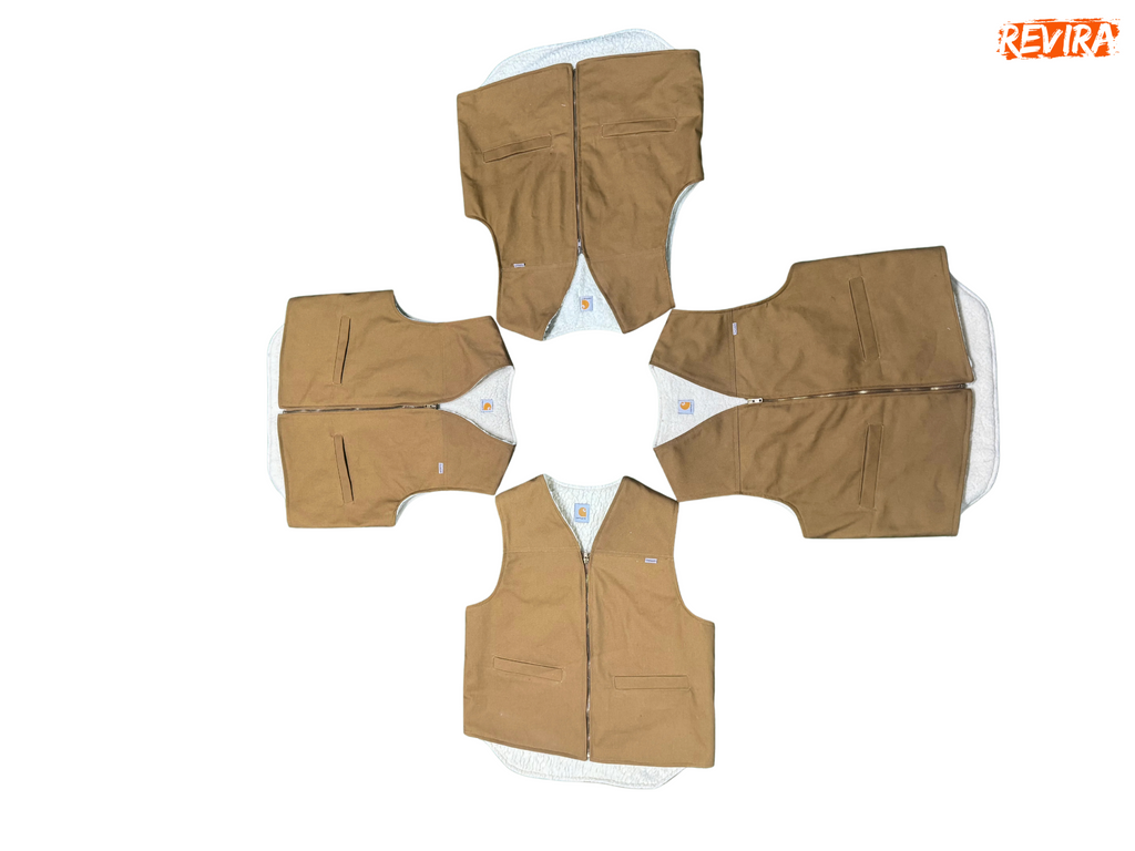 Rework style carhartt brown gilet