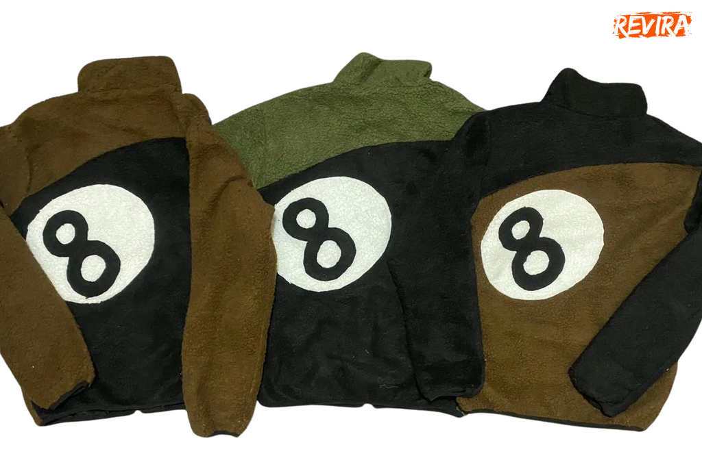 Rework Style Stussy 8 Ball Sherpa Fleece Jackets
