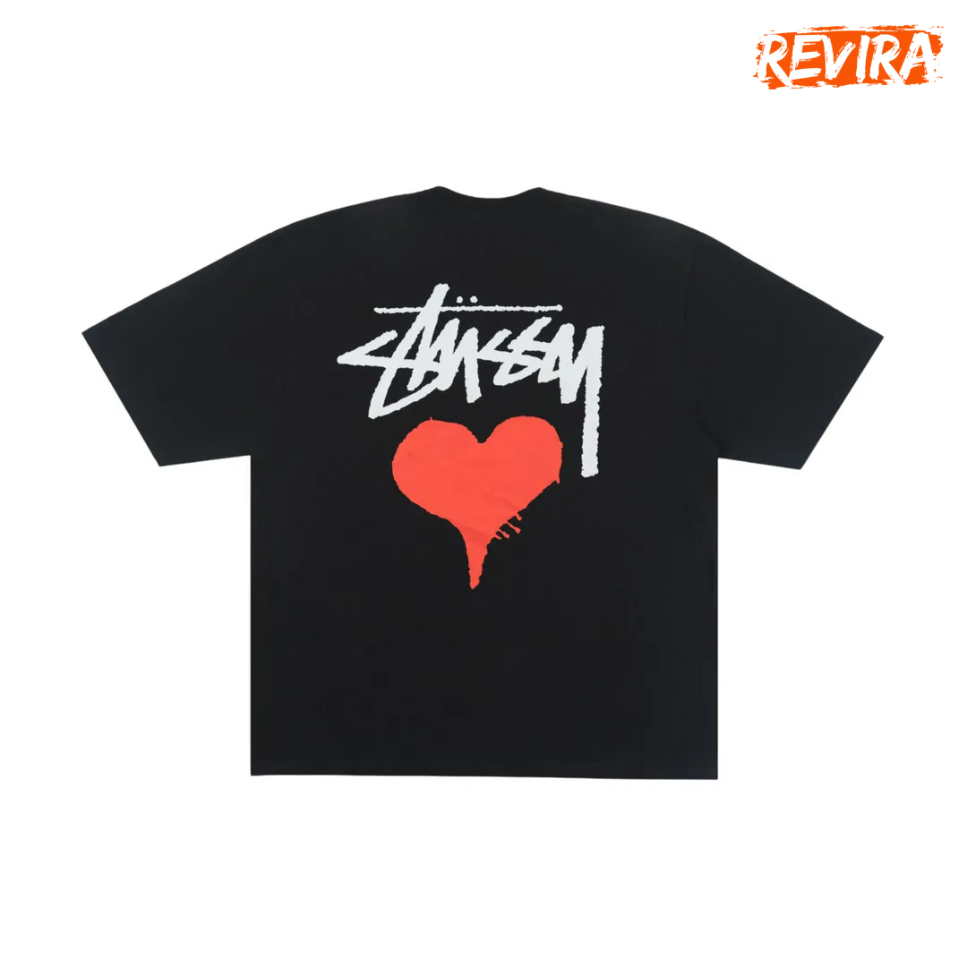 Stussy rework style heart tees