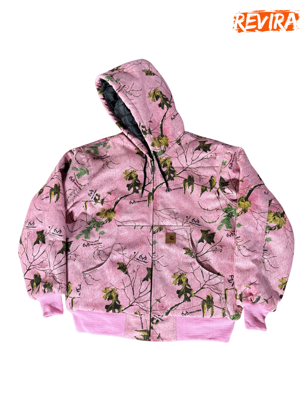 Rework style carhartt pink camo hoodie