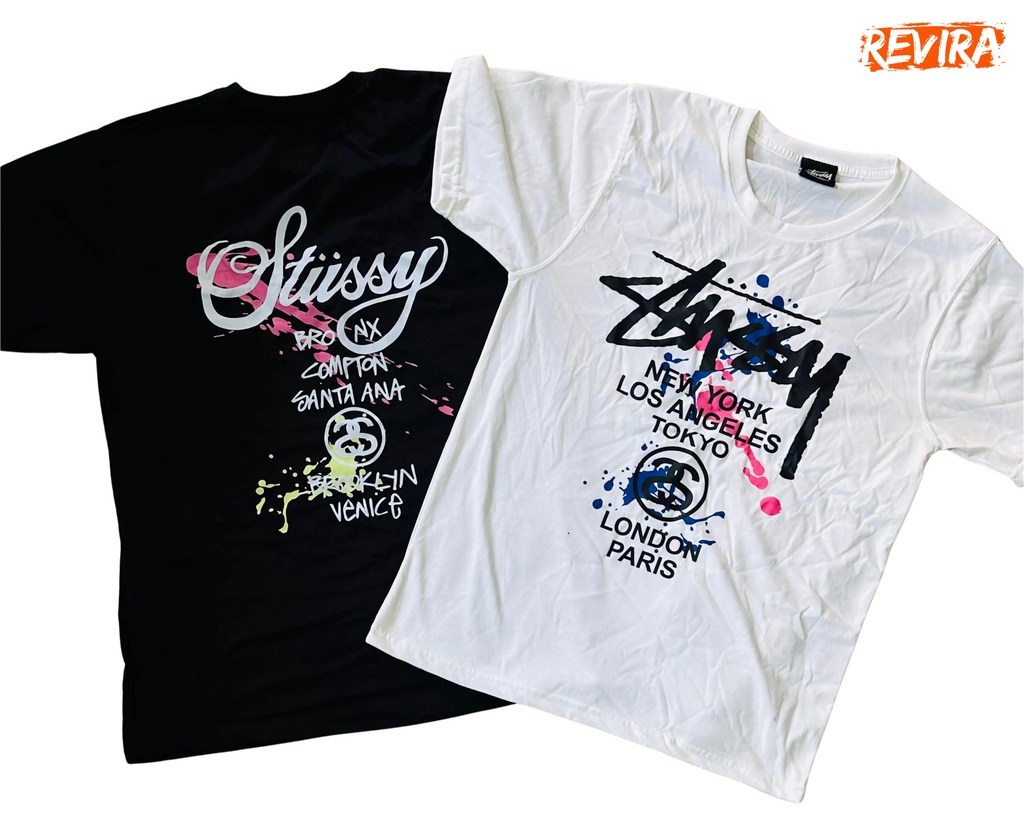 Stussy city tour rework style tees