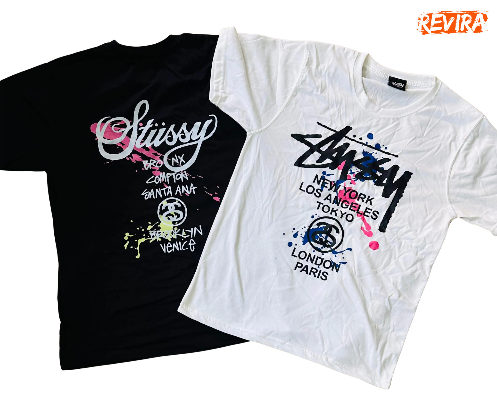 Stussy city tour rework style tees