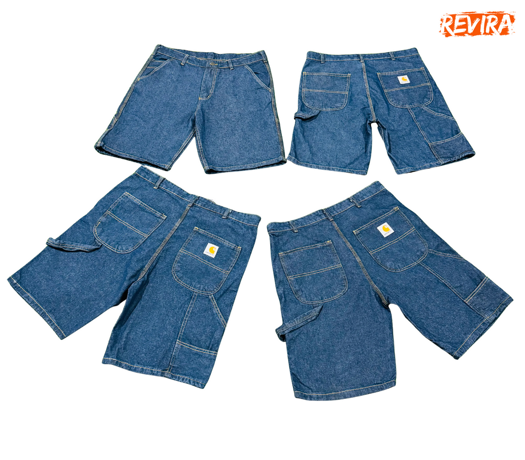 Rework style carhartt denim blue shorts
