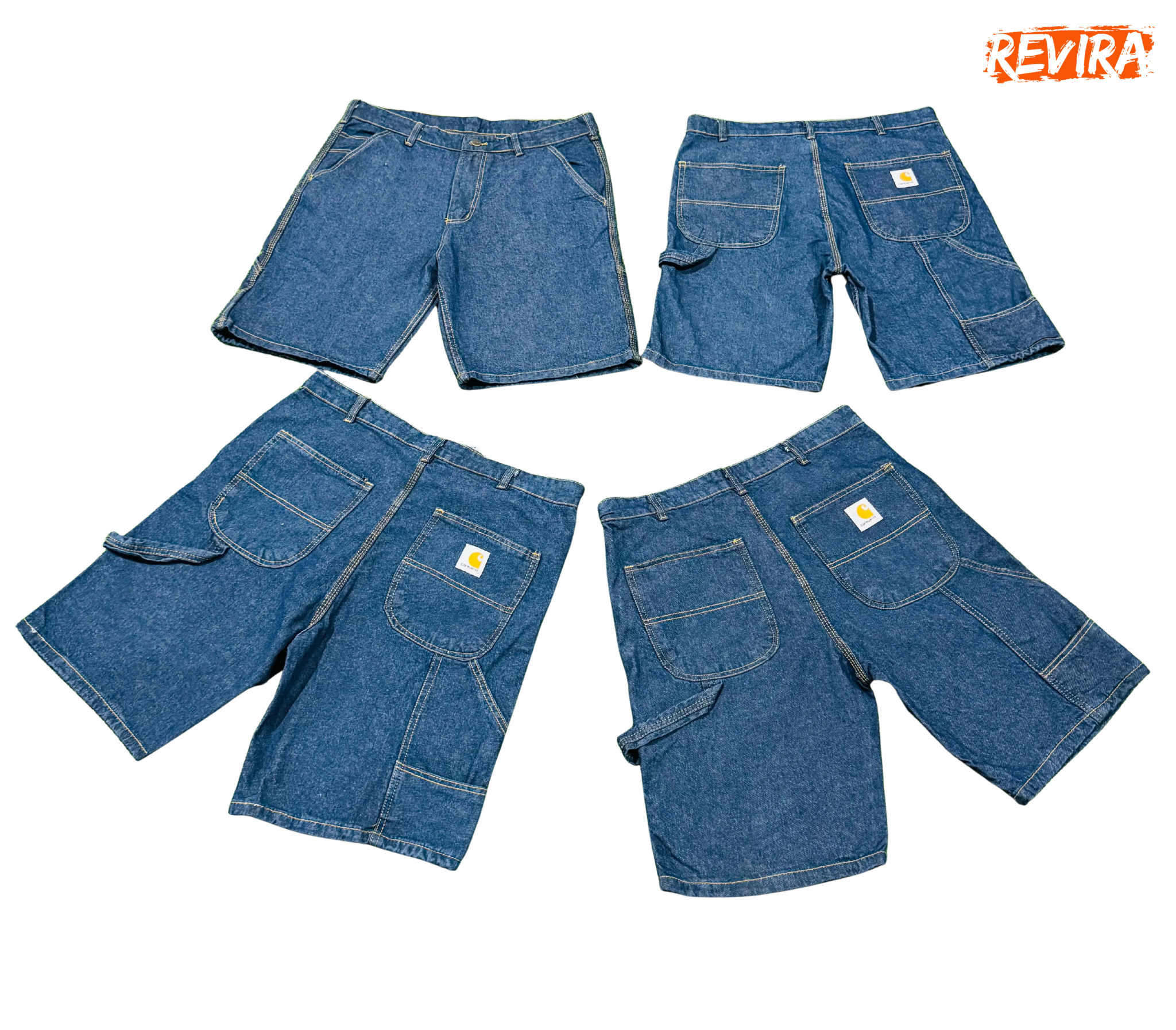 Rework style carhartt denim blue shorts
