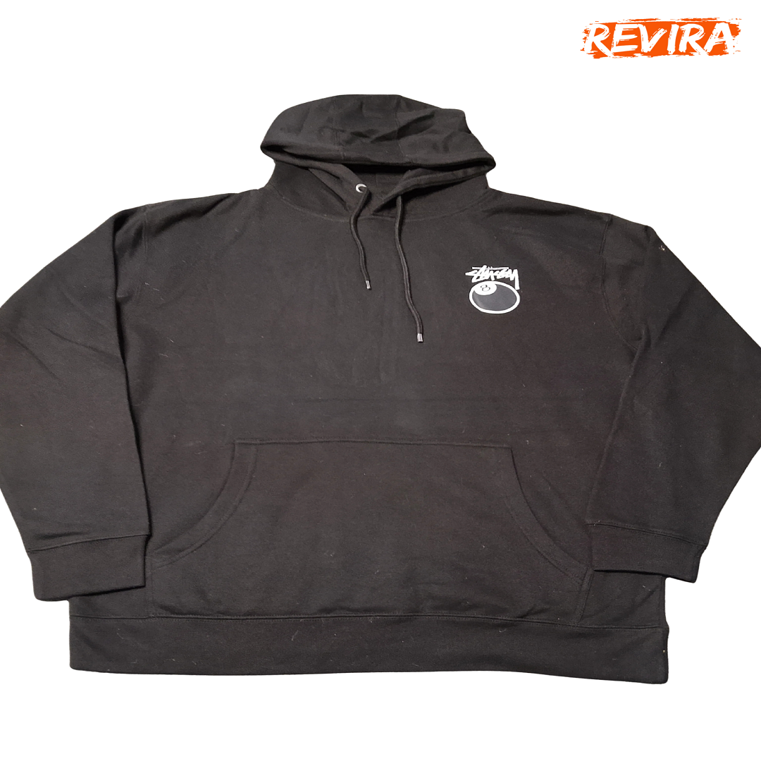 Stussy Rework Style Black 8 Ball pull over Hoodies