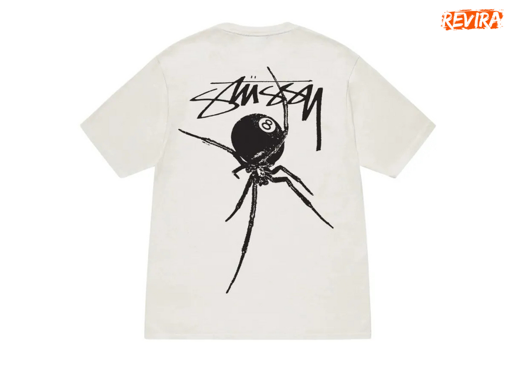 Stussy rework style white spider tees