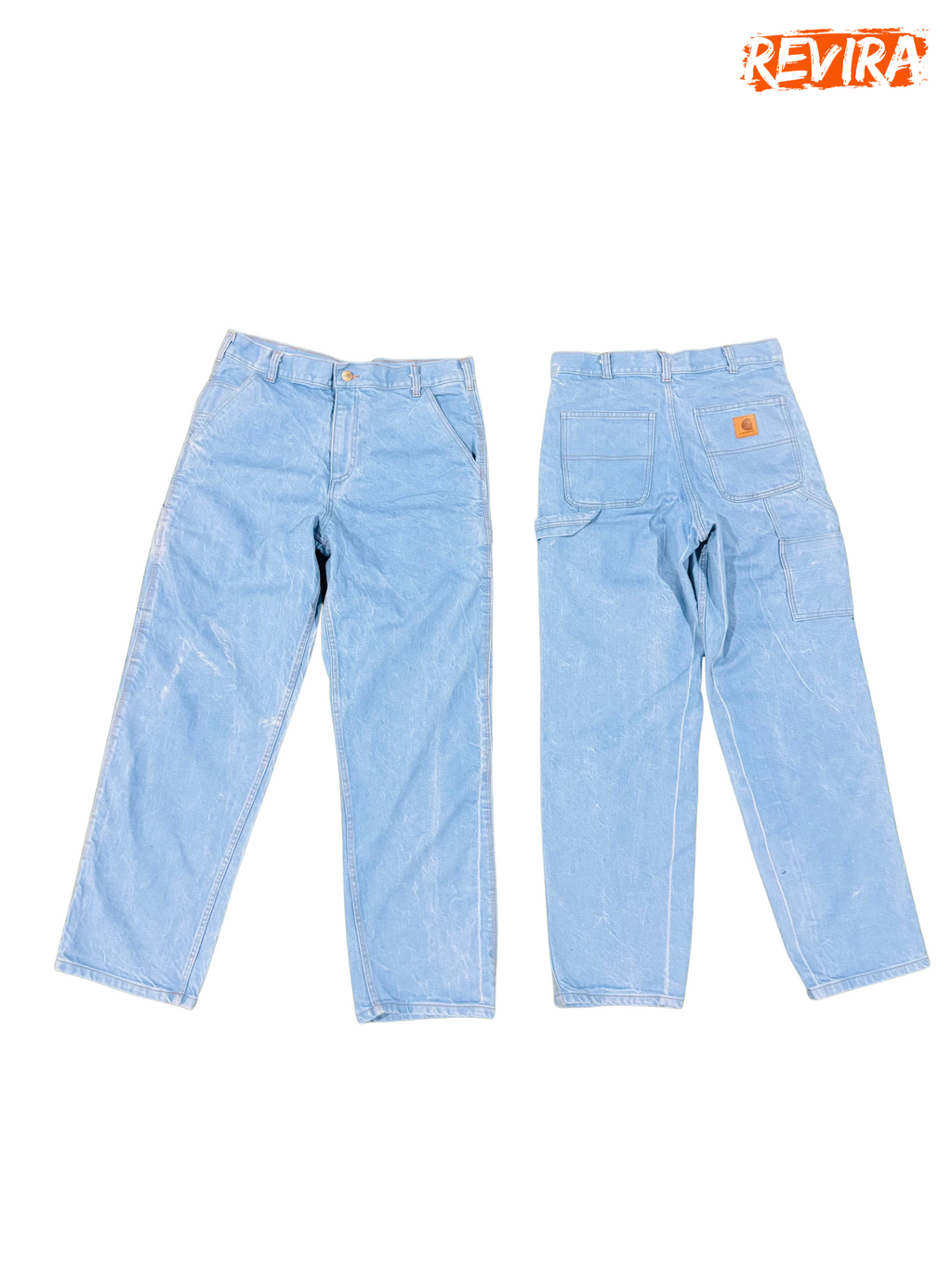 Rework style sky blue denim carhartt pant