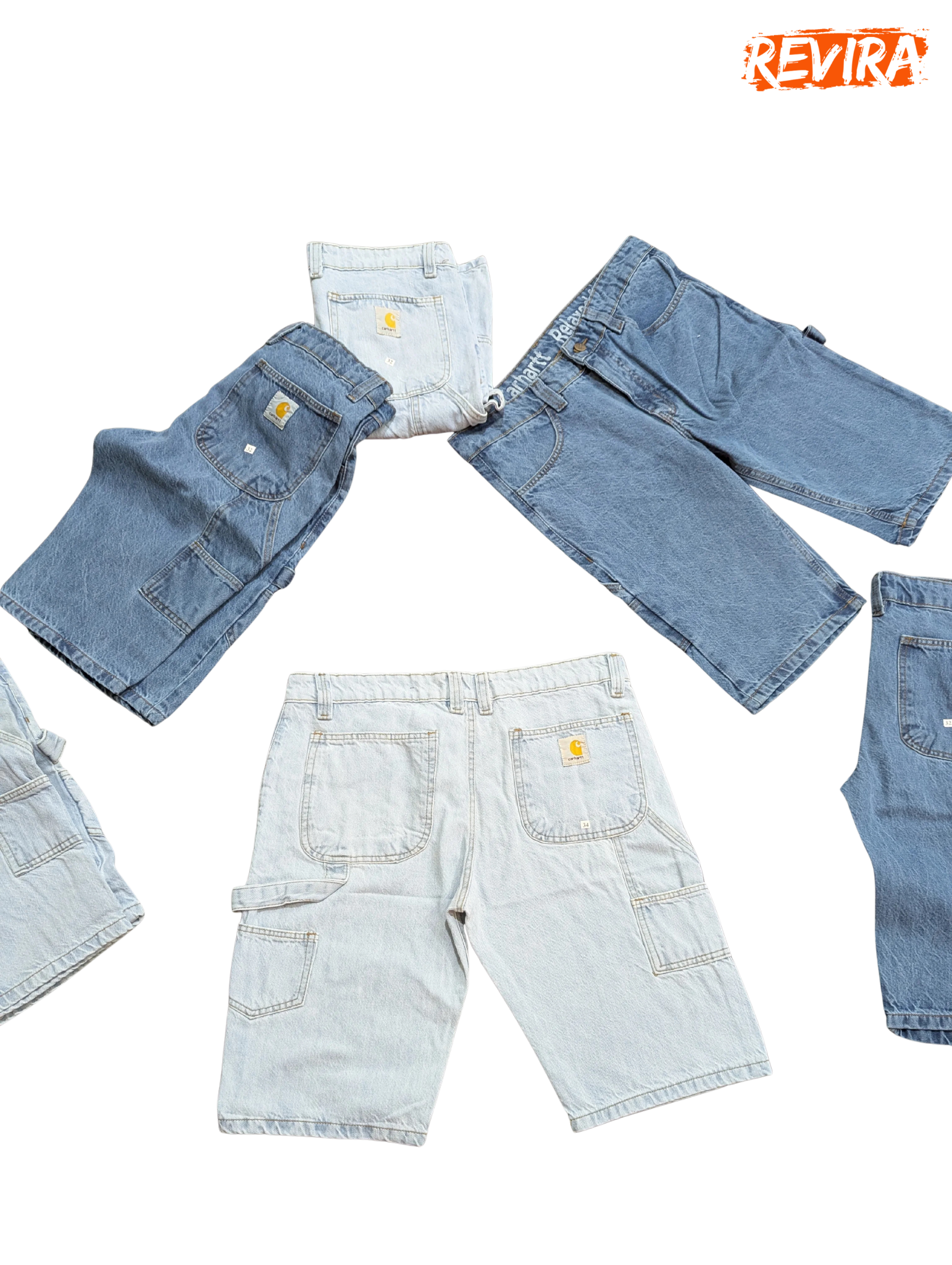 Denim Carhartt Rework Style Jorts Blue & Ice Blue