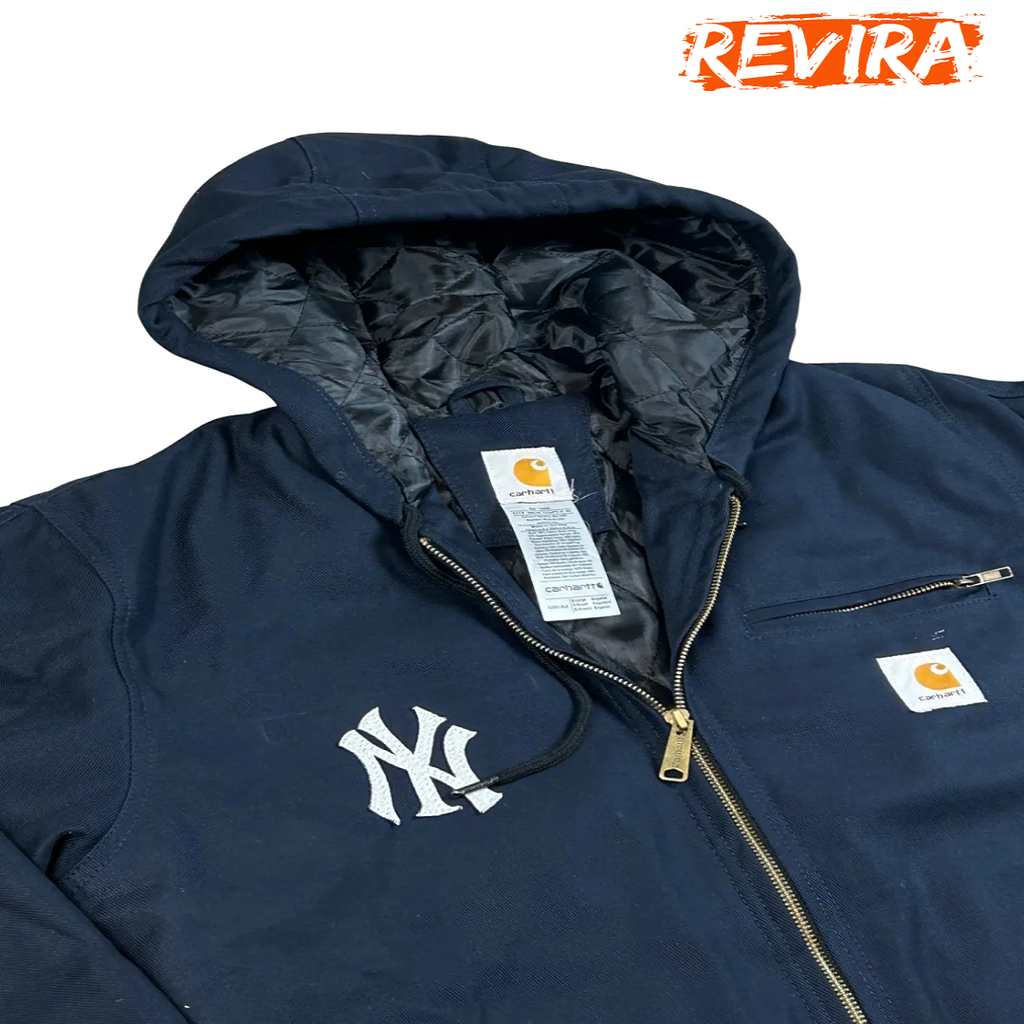 Rework Style Carhartt Yankees Navy Blue St Hoodies